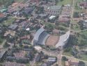 Flying over stadium